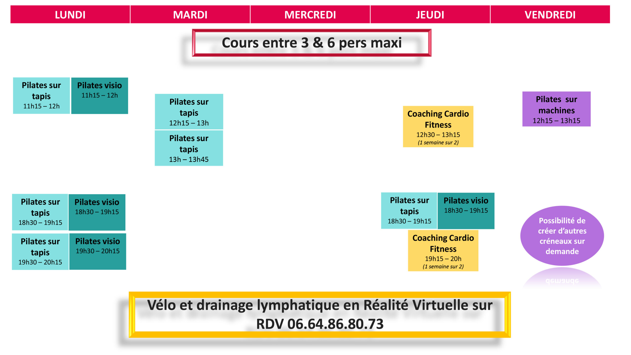 planning des cours